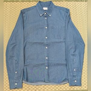 Asket The Denim Shirt Mid Wash Men's Size Small Made in Portugal